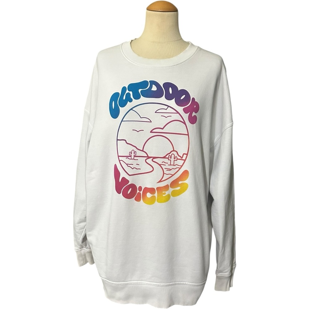 Outdoor Voices Graphic Sweatshirt White Medium